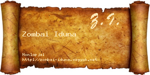 Zombai Iduna névjegykártya